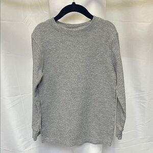 Three & Out kids Classic Gray Long Sleeve waffle knit tee size 5
